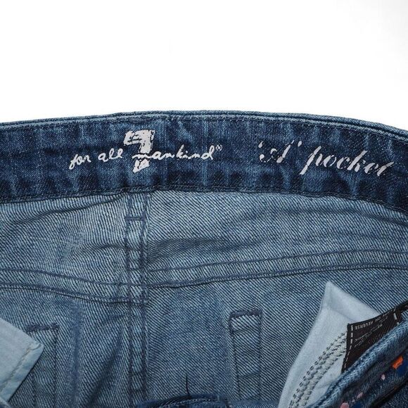 7 For All Mankind Paint Splatter Medium Wash Bootcut Jeans Women's 26 - Picture 7 of 13